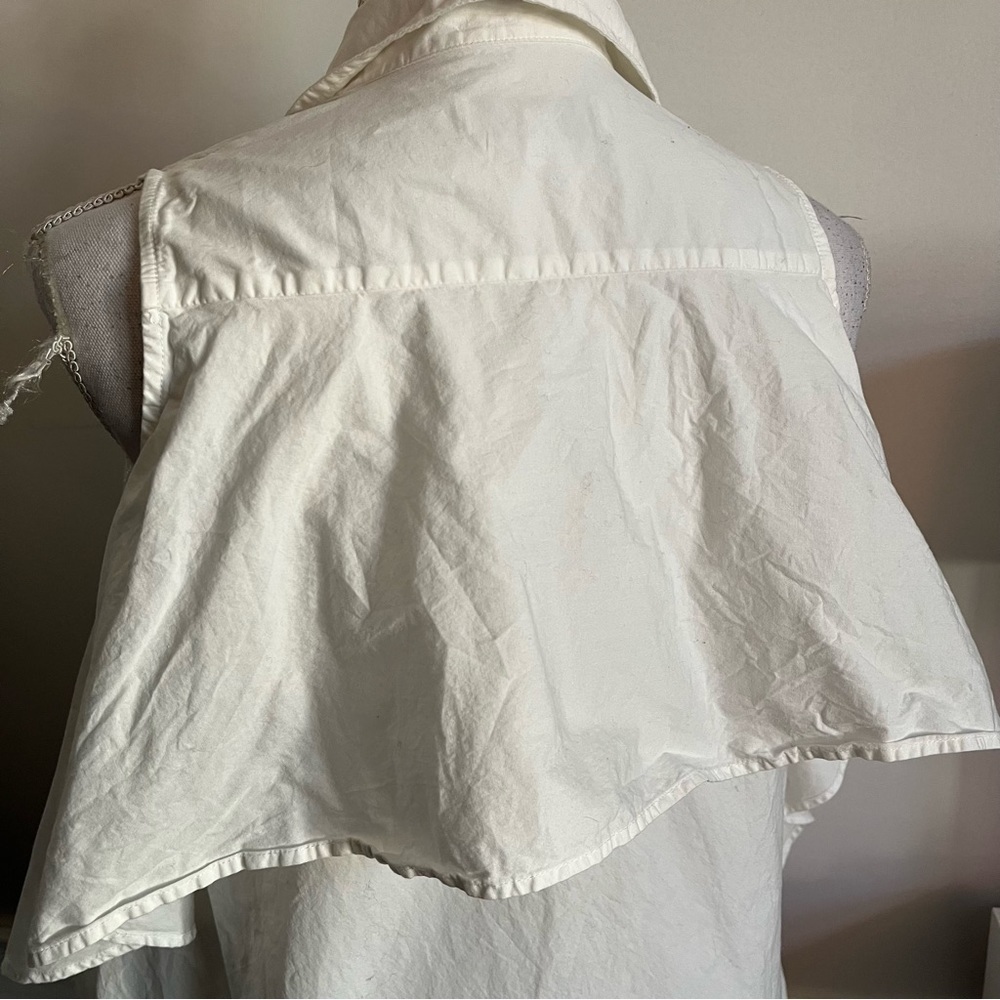 Peter Som • White Ruffle Button Front Tank Top - Picture 11 of 14